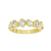 Emerald,Pear and Oval Half Bezel Eternity Band 1.145 Carat Lab Grown Diamond