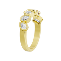 Emerald,Pear and Oval Half Bezel Eternity Band 1.145 Carat Lab Grown Diamond