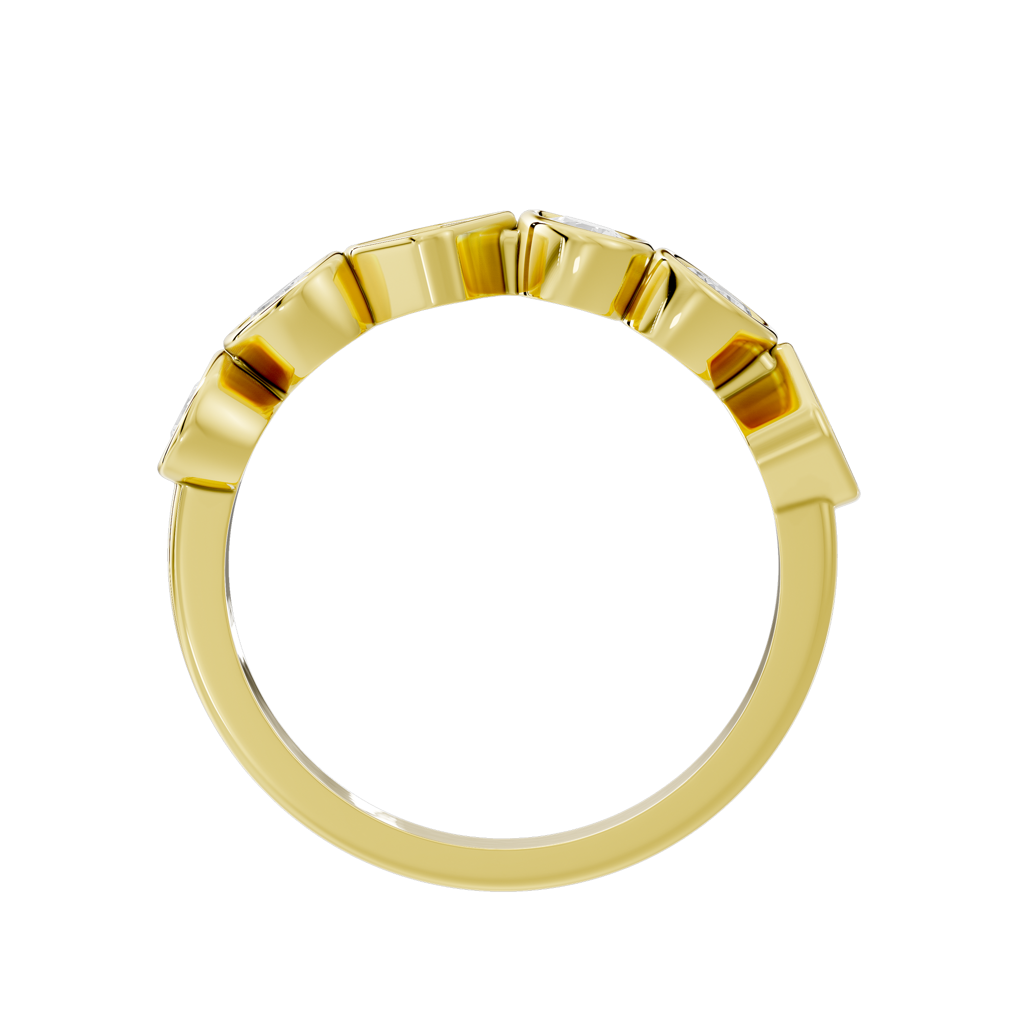 Emerald,Pear and Oval Half Bezel Eternity Band 1.145 Carat Lab Grown Diamond