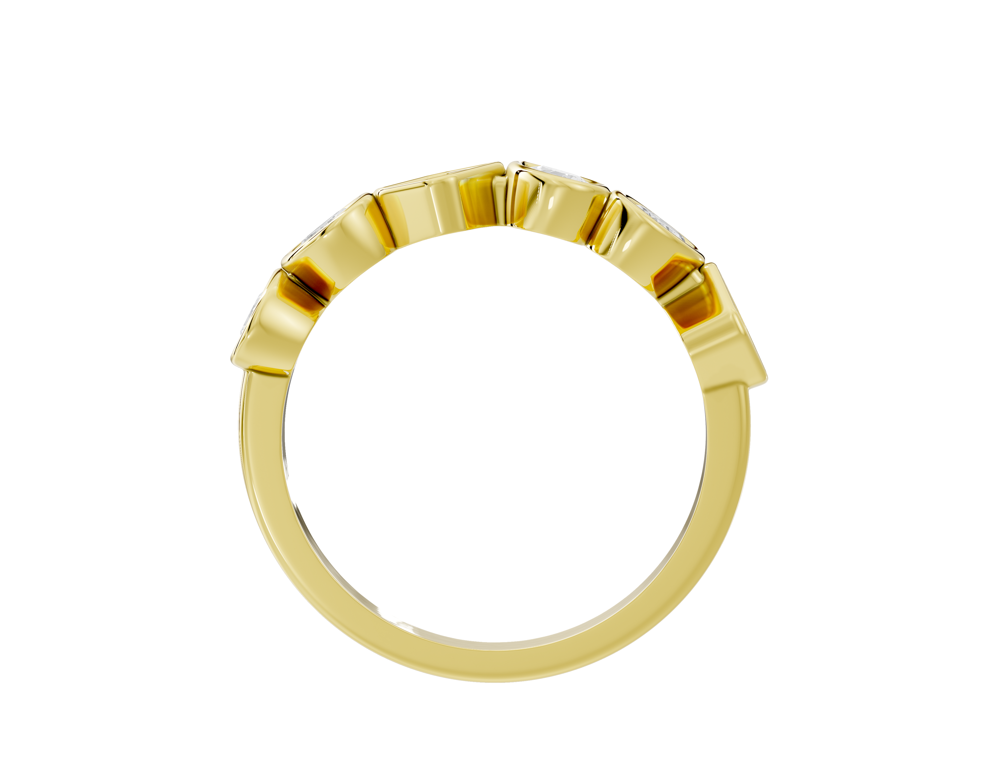Gold ring with a clear background
