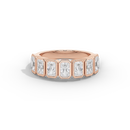 Emerald Half Bezel Eternity Band 2.255 Carat Lab Grown Diamond
