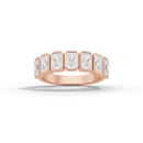 Emerald Half Bezel Eternity Band 2.255 Carat Lab Grown Diamond