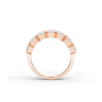 Emerald Half Bezel Eternity Band 2.255 Carat Lab Grown Diamond