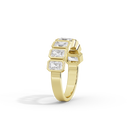 Emerald Half Bezel Eternity Band 2.255 Carat Lab Grown Diamond