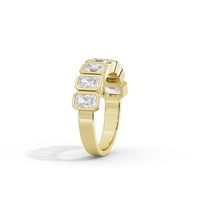 Emerald Half Bezel Eternity Band 2.255 Carat Lab Grown Diamond