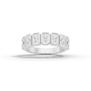 Emerald Half Bezel Eternity Band 2.255 Carat Lab Grown Diamond