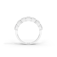 Emerald Half Bezel Eternity Band 2.255 Carat Lab Grown Diamond