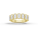 Emerald Half Bezel Eternity Band 2.255 Carat Lab Grown Diamond