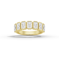 Emerald Half Bezel Eternity Band 2.255 Carat Lab Grown Diamond