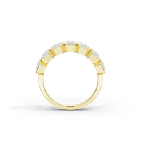 Emerald Half Bezel Eternity Band 2.255 Carat Lab Grown Diamond