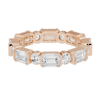 Bagutte and round half bezel band 2.438 Carat Lab Grown Diamond
