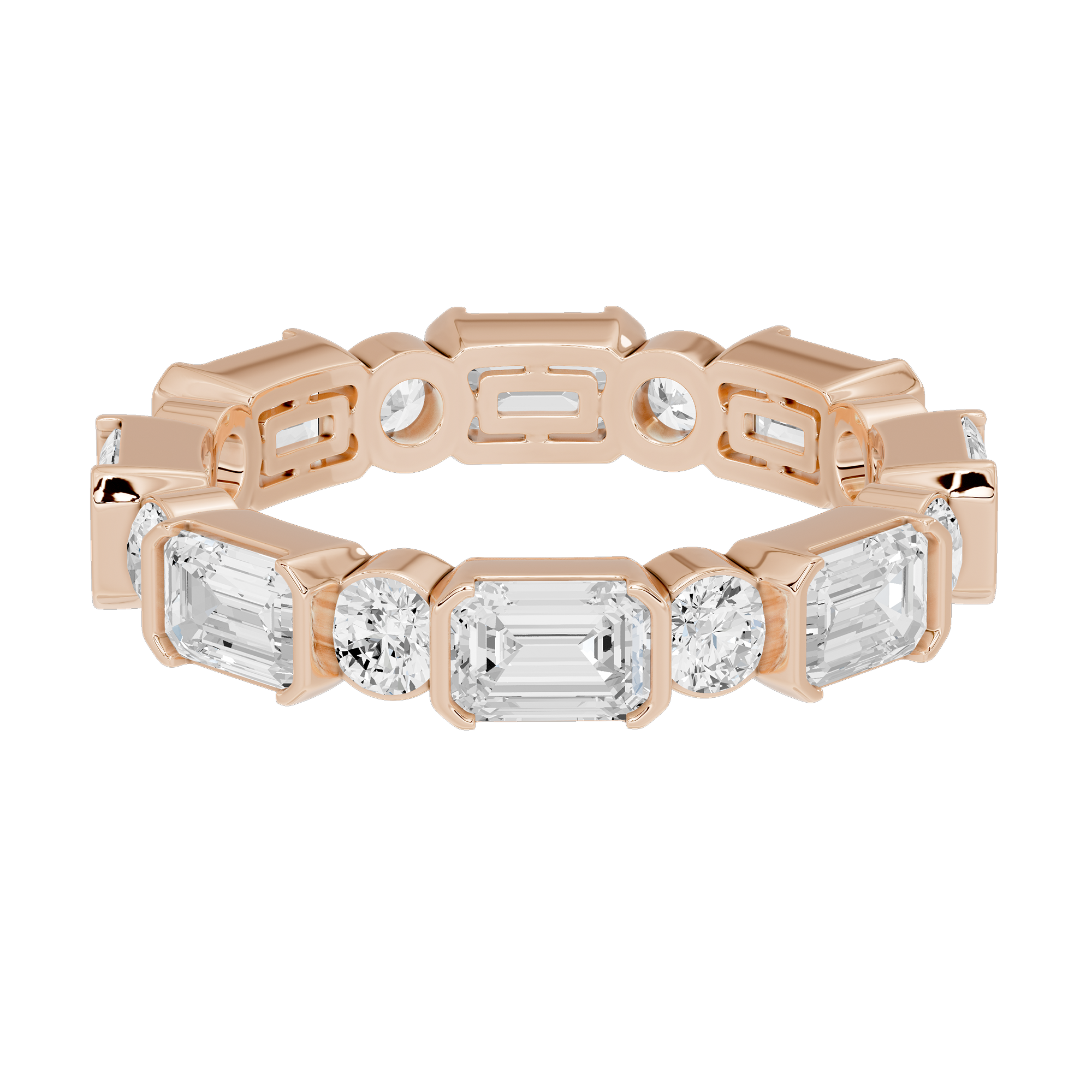 Bagutte and round half bezel band 2.438 Carat Lab Grown Diamond