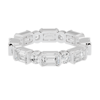 Bagutte and round half bezel band 2.438 Carat Lab Grown Diamond