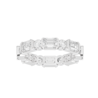 Bagutte and round half bezel band 2.438 Carat Lab Grown Diamond