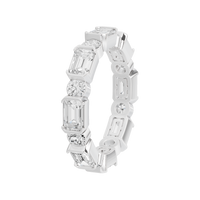 Bagutte and round half bezel band 2.438 Carat Lab Grown Diamond