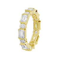 Bagutte and round half bezel band 2.438 Carat Lab Grown Diamond