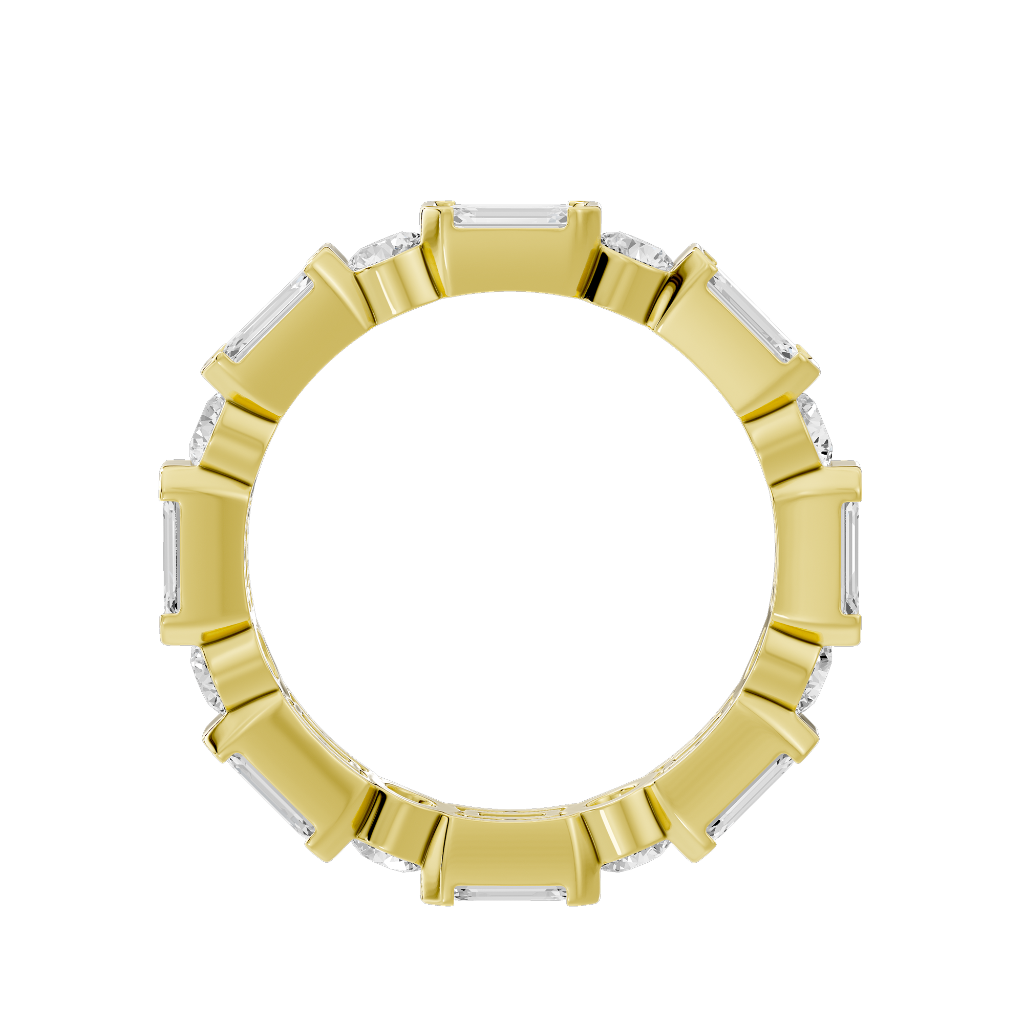 Bagutte and round half bezel band 2.438 Carat Lab Grown Diamond