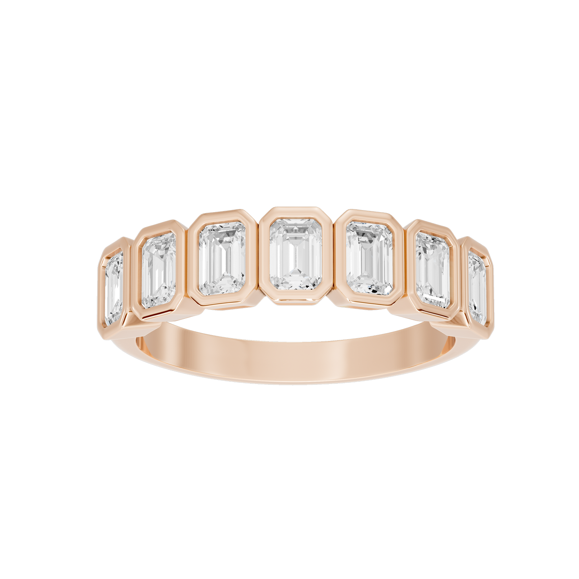Emerald Bliss Half Eternity Bezel Band 1.649 Carat Lab Grown Diamond