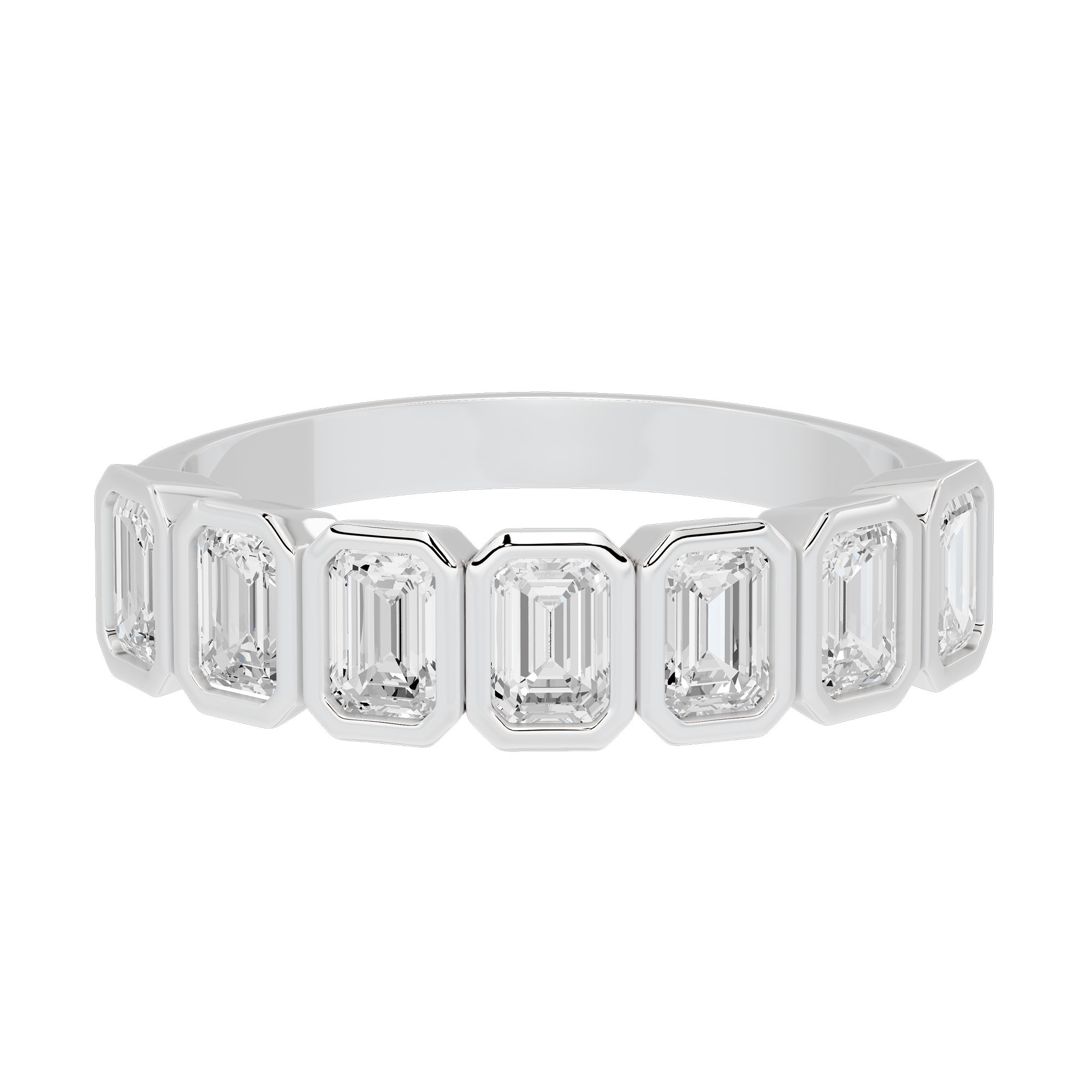 Emerald Bliss Half Eternity Bezel Band 1.649 Carat Lab Grown Diamond