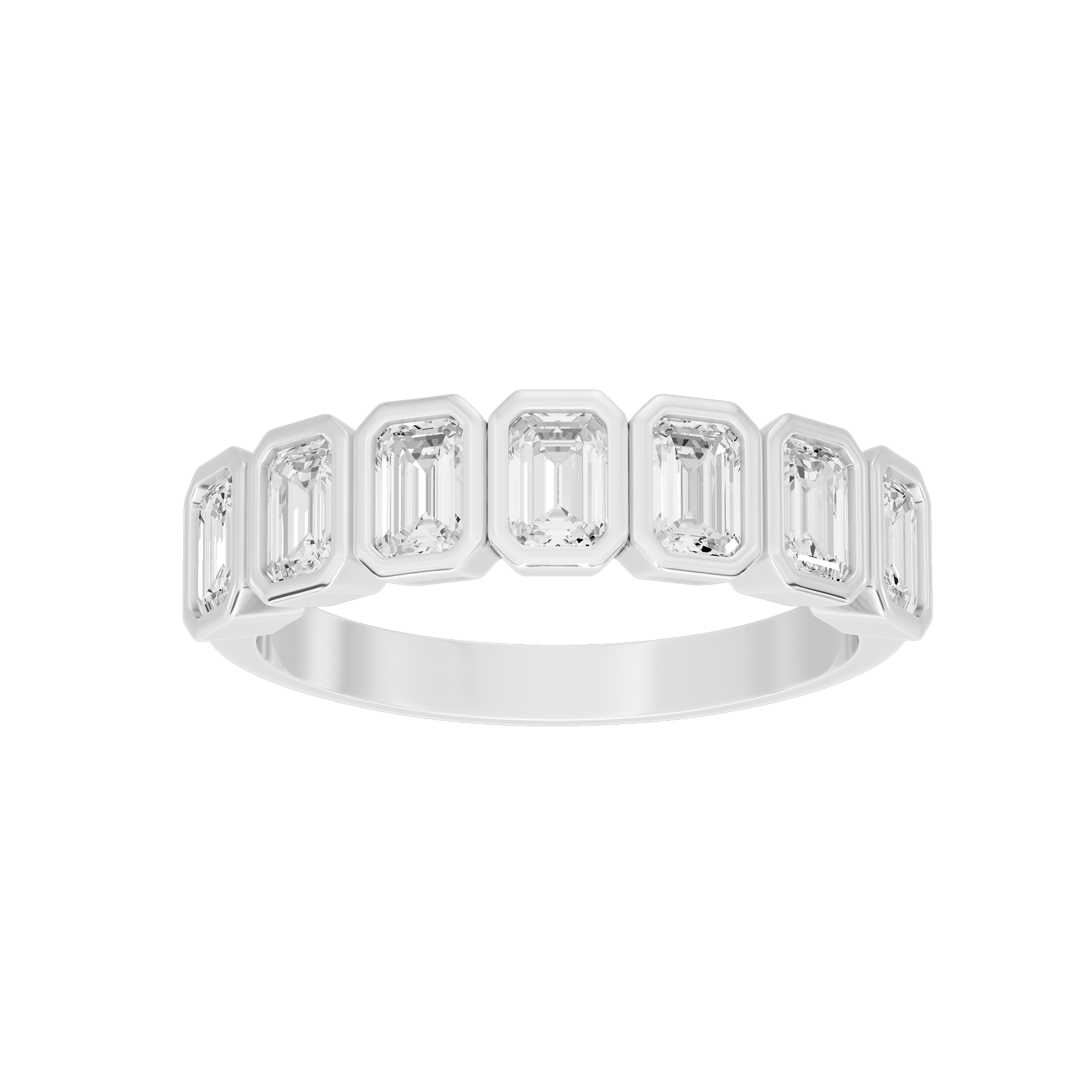 Emerald Bliss Half Eternity Bezel Band 1.649 Carat Lab Grown Diamond