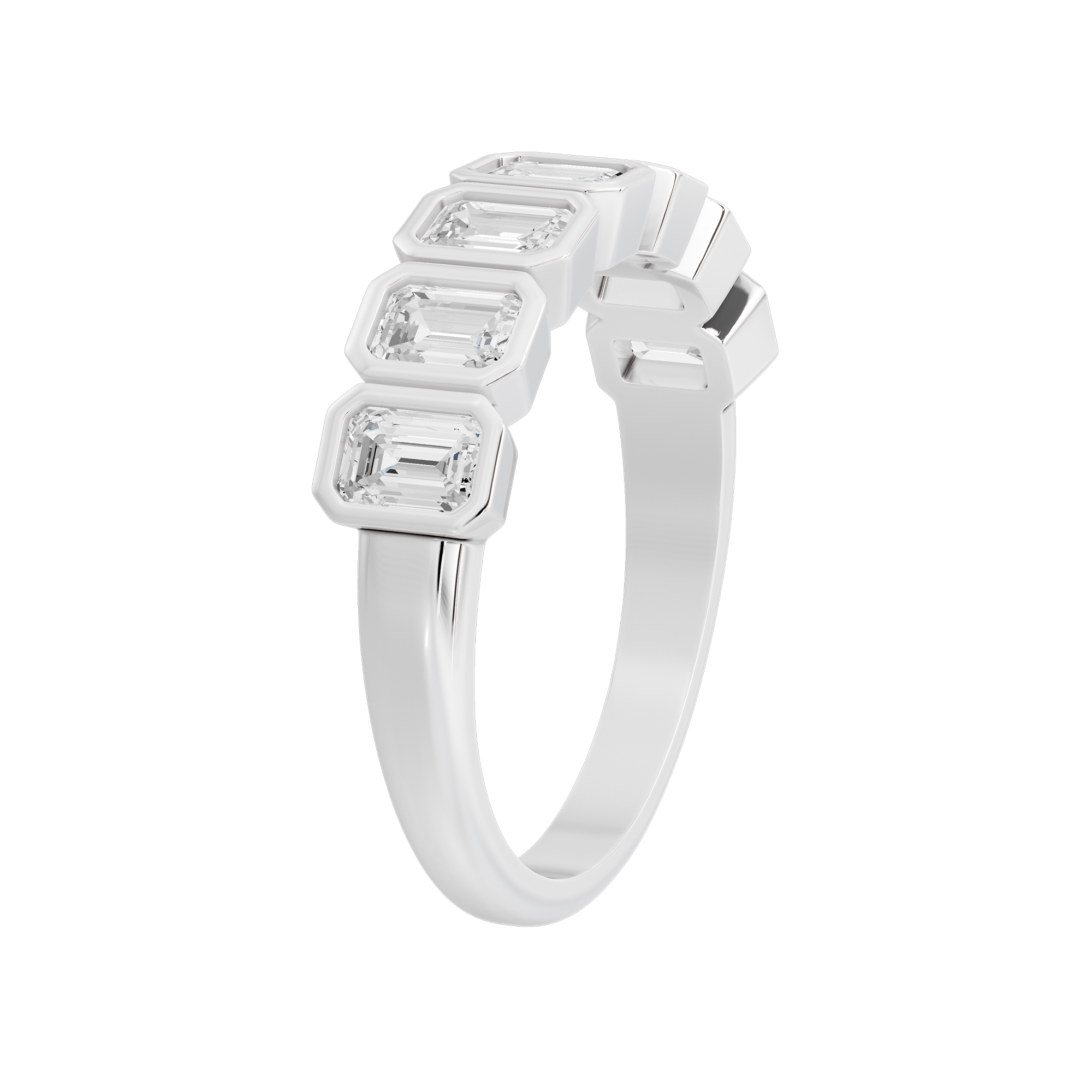 Emerald Bliss Half Eternity Bezel Band 1.649 Carat Lab Grown Diamond