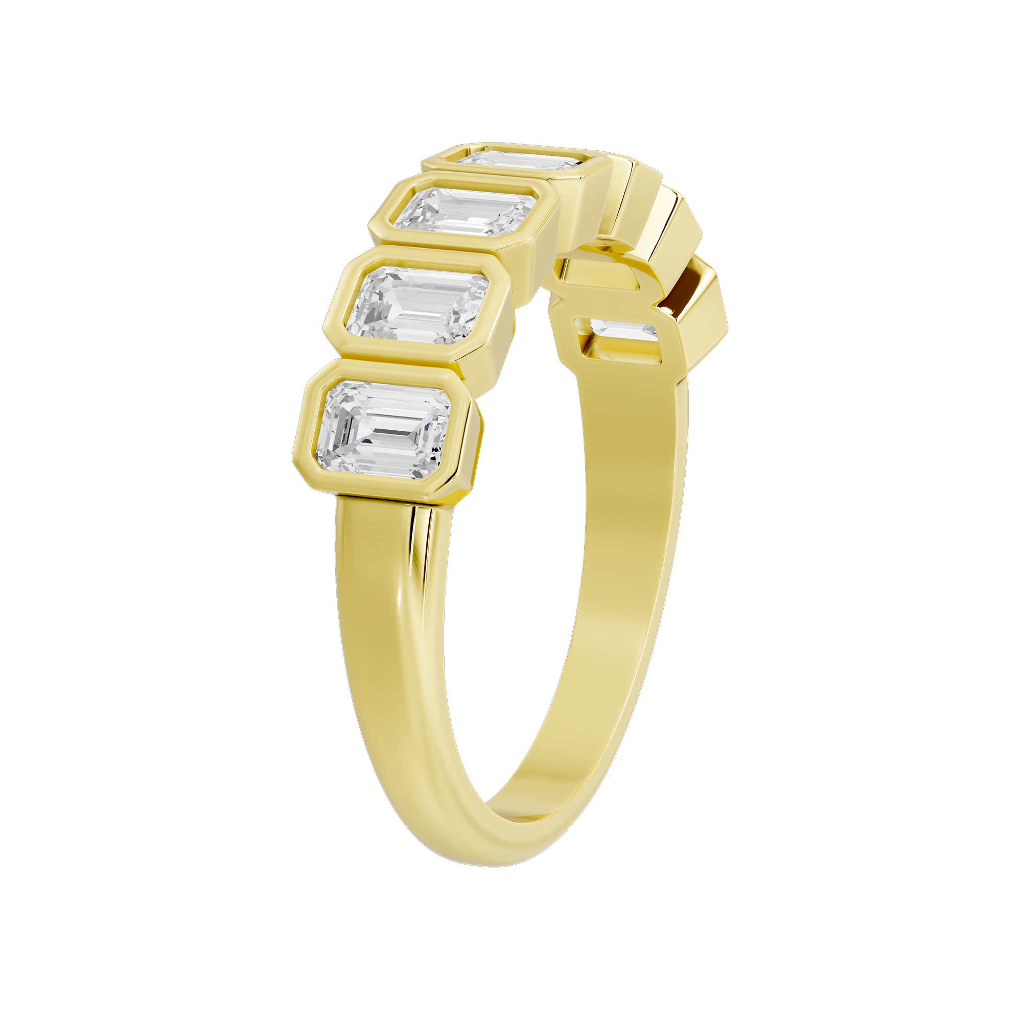 Emerald Bliss Half Eternity Bezel Band 1.649 Carat Lab Grown Diamond