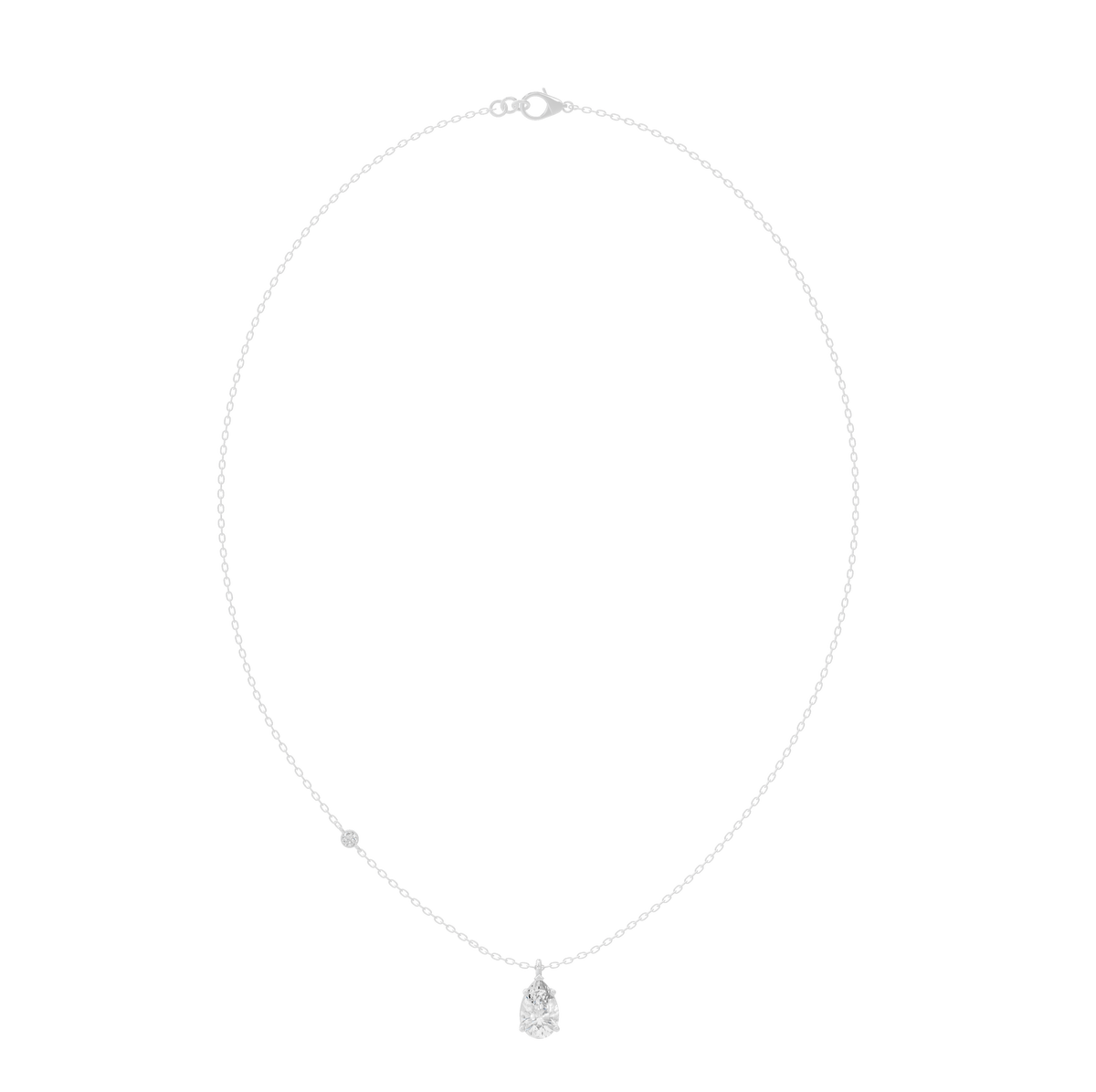 925 sterling silver lab diamond pear pendant necklace with teardrop stone on chain