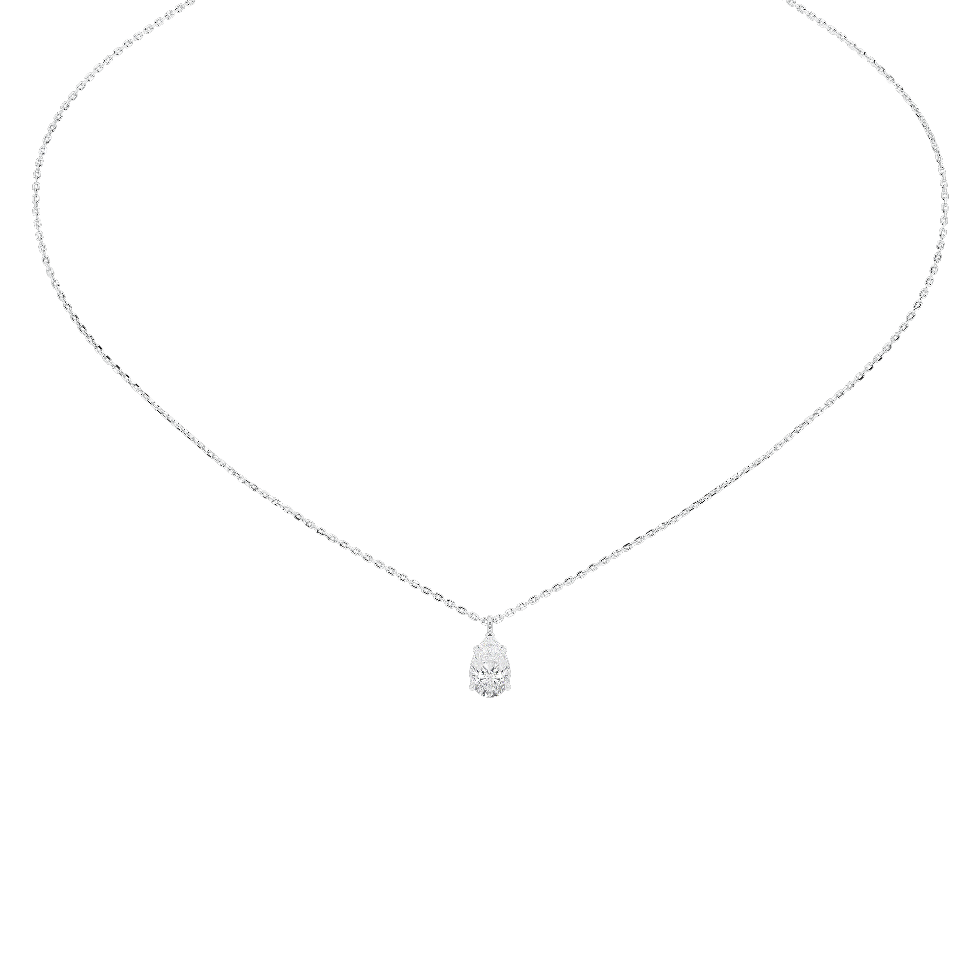Soft Pear 1.058 Lab Grown Diamond Pendant
