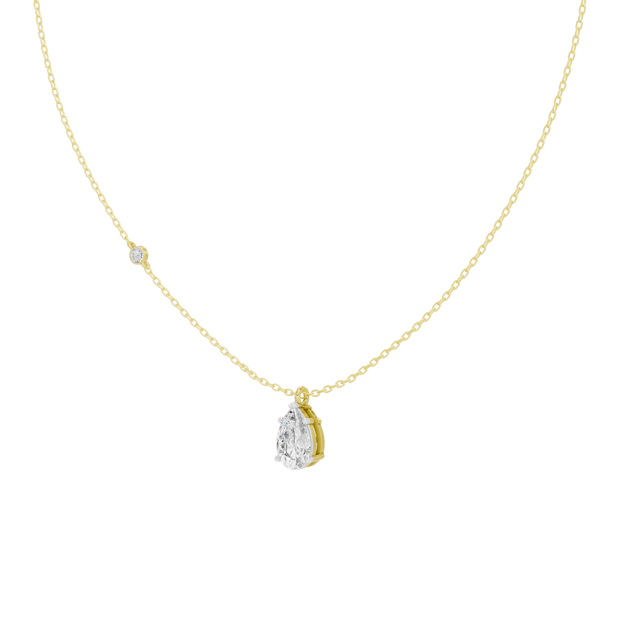 Soft Pear 1.058 Lab Grown Diamond Pendant
