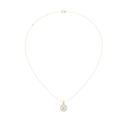 Yellow gold vermeil lab diamond pendant necklace with round solitaire