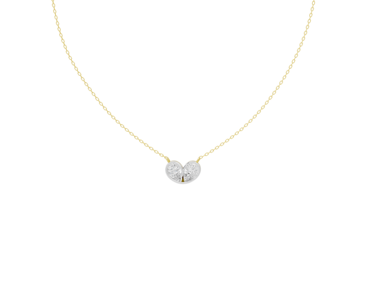 Heart-shaped lab diamond pendant on yellow gold vermeil chain