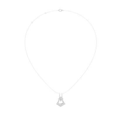 Sterling silver lab diamond pendant necklace with small charm on chain