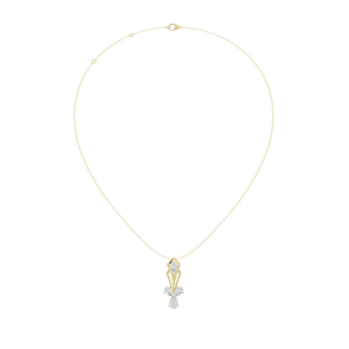 Yellow gold vermeil lab diamond pendant on slim chain