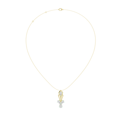 Yellow gold vermeil lab diamond pendant on slim chain