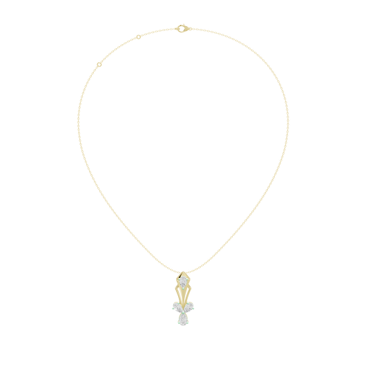 Yellow gold vermeil lab diamond pendant on slim chain