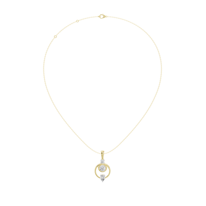 Yellow gold vermeil diamond pendant on fine chain with small round setting