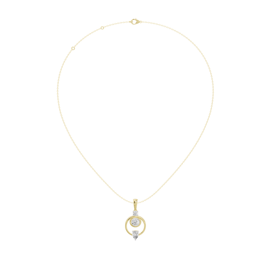 Yellow gold vermeil diamond pendant on fine chain with small round setting