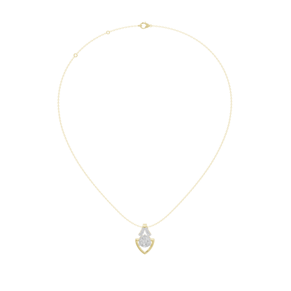 Yellow gold vermeil teardrop lab diamond pendant on a fine chain