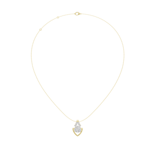 Yellow gold vermeil teardrop lab diamond pendant on a fine chain