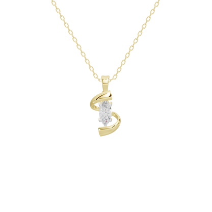 Yellow gold vermeil diamond pendant with clear center stone and bail