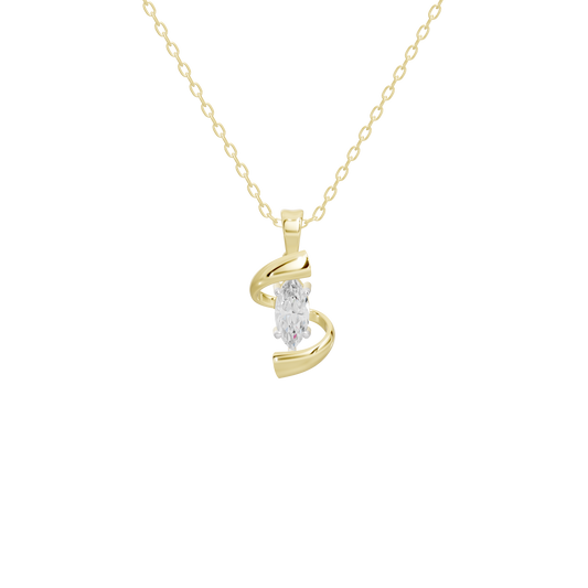 Yellow gold vermeil diamond pendant with clear center stone and bail