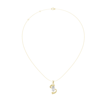 Yellow gold vermeil diamond pendant necklace with delicate chain