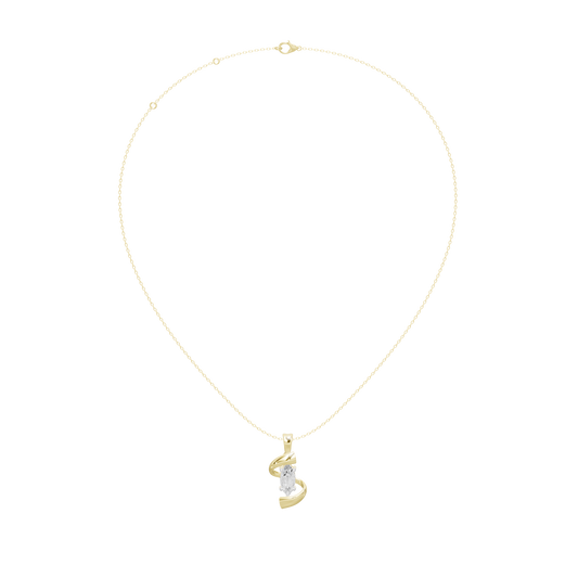 Yellow gold vermeil diamond pendant necklace with delicate chain