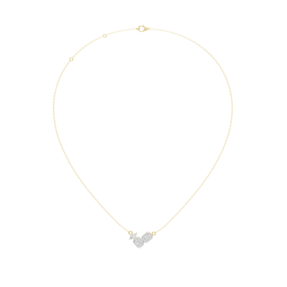 Yellow gold vermeil pendant necklace with baguette-style lab diamond center