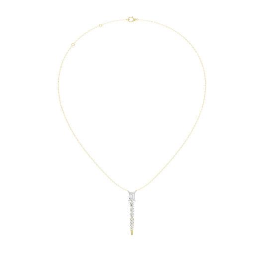 Yellow gold vermeil lab diamond teardrop pendant on a fine chain