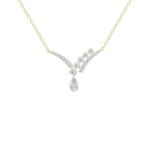 Yellow gold vermeil diamond teardrop pendant with round stone cluster