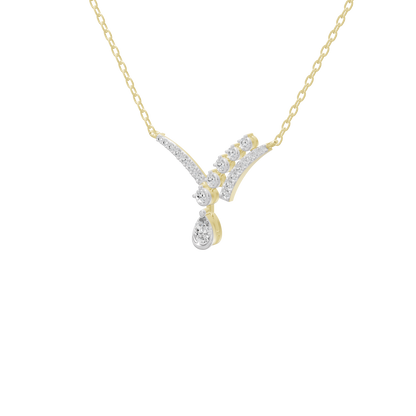 Yellow gold vermeil diamond pendant necklace with clustered round stones