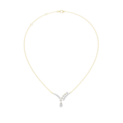 Yellow gold vermeil lab diamond teardrop pendant necklace
