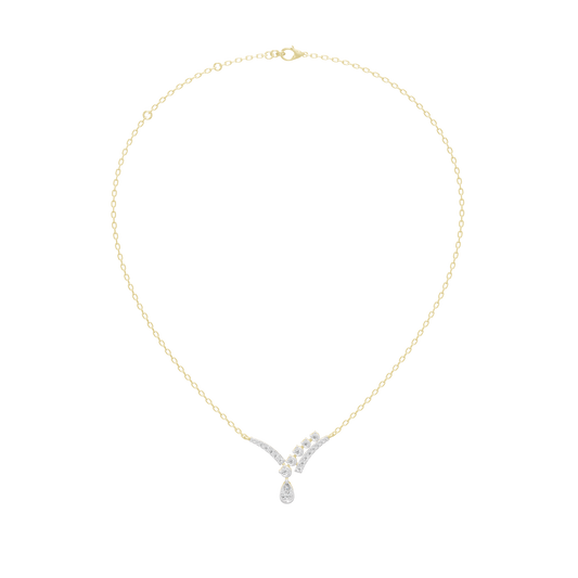 Yellow gold vermeil lab diamond teardrop pendant necklace