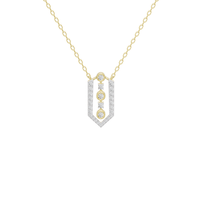 Yellow gold vermeil teardrop diamond pendant on chain necklace